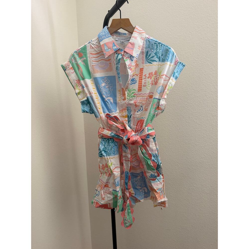 PROSPERINA LUCA MULTI PRINT COTTON ROMPER  tropical tides XS - Picture 4 of 6